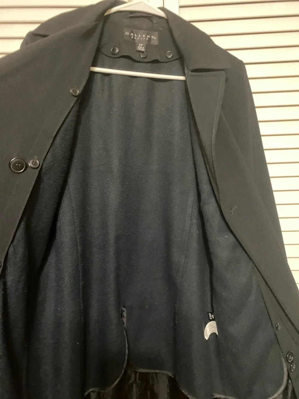 Ann Taylor Black Double-Breasted Trench Coat - Picture 5 of 6